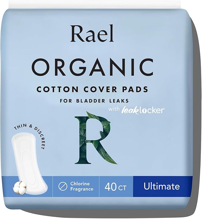 Rael Incontinence Pads for Women, Organic 4-Layer Core 40 Count)