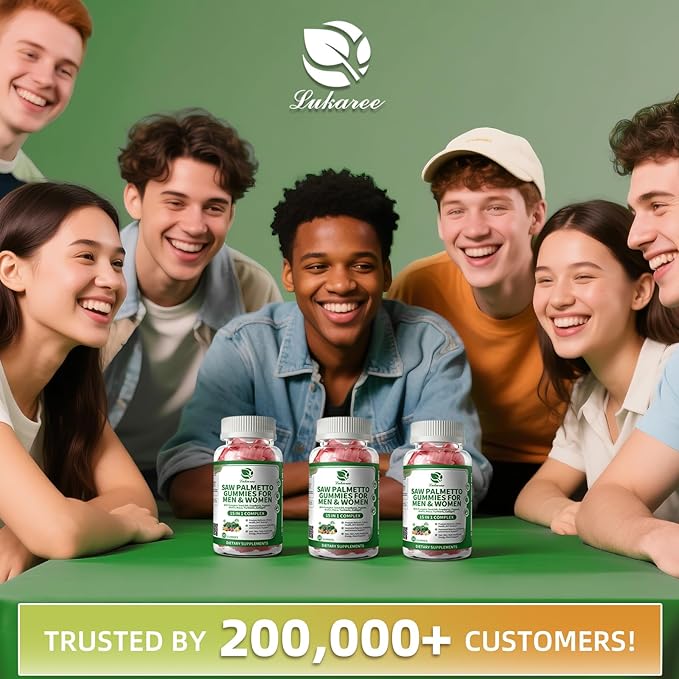 15 in 1 Saw Palmetto for Men & Women, 500mg Saw Palmetto Extract Gummies, Prostate Health Supplements for Men, Unisex DHT Blocker, for Hair, Urinary Wellness, Hormonal, Energy Support, 2 Pack