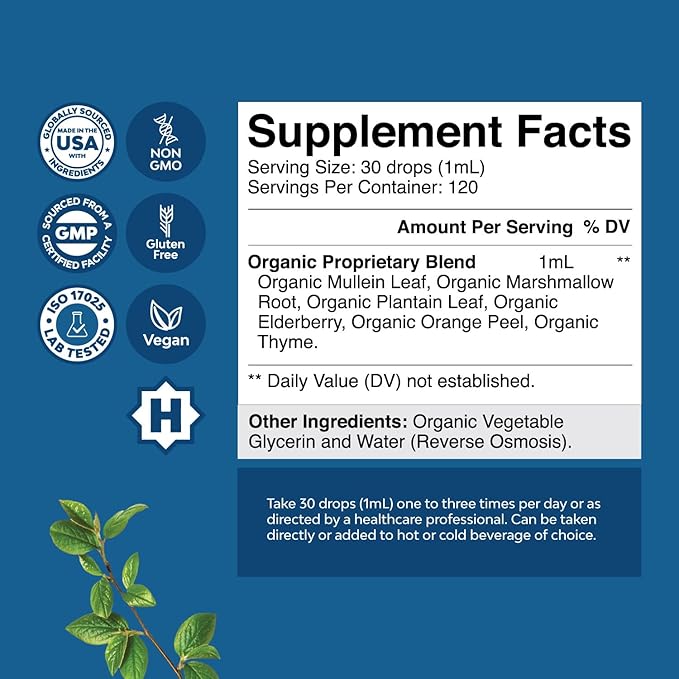 USDA Organic Mullein Leaf Drops