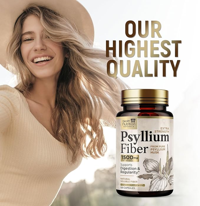 High Absorption Psyllium Husk Capsules 1500mg 120 Fiber