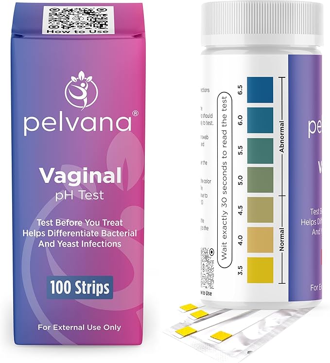 Pelvana Vaginal pH Balance Test Strips for Women 100 Strips FSA/HSA Eligible Vaginal Infection Test Kit Can Help Differentiate Bacterial Vaginosis (BV) and Yeast Infections