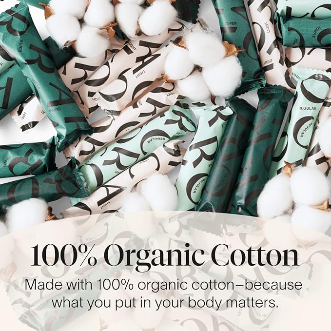 Cora Organic Applicator Tampon Multipack 18 Regular 18 Super 100% Organic 36 Total
