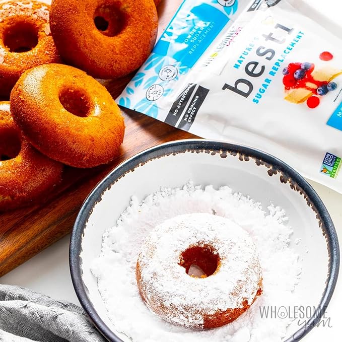 Wholesome Yum Besti Natural Powdered Sugar Substitute - Keto Confectioners Monk Fruit Sweetener Blend With Allulose (No Erythritol) - Non GMO, Zero Carb, Zero Calorie, No Aftertaste (12 oz, 2 Pack)
