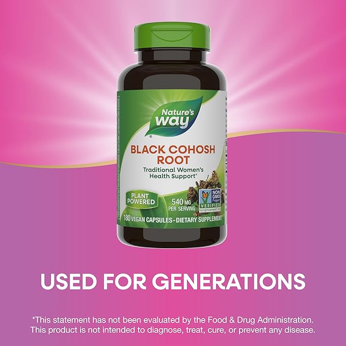 Nature's Way Black Cohosh Root, Traditional 540 mg 180 Capsules