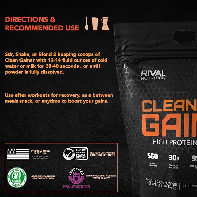 Rival Nutrition Clean Gainer - Chocolate Peanut Butter 10lb