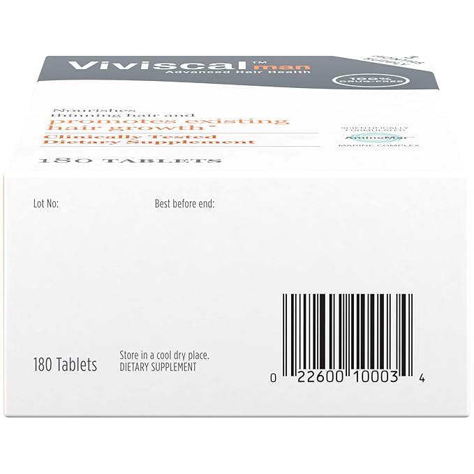 Viviscal Men's Hair Growth Supplements for Thicker, Fuller Hair | Clinically Proven with Proprietary Collagen Complex | 180 Tablets - 3 Month Supply