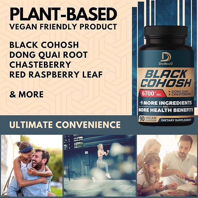 Black Cohosh Supplement 6700mg 3 Months 12 Potent 90 Vegan