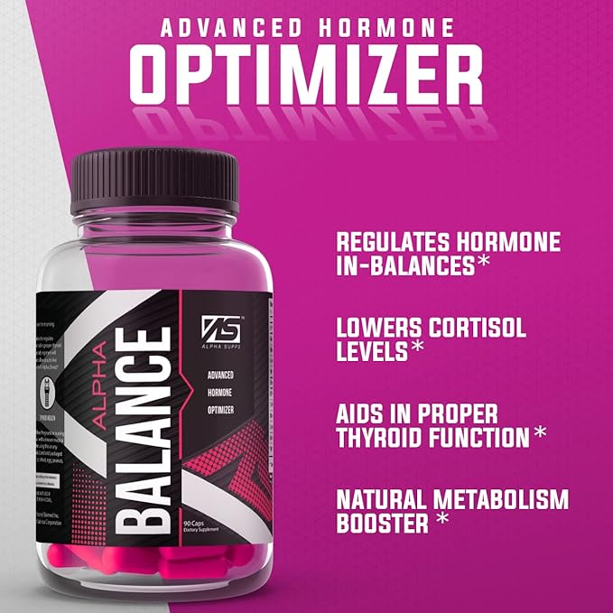 Alpha Balance | Hormonal and Healthy Stress Level Support | with Inositol and Ashwagandha | 90 Capsules