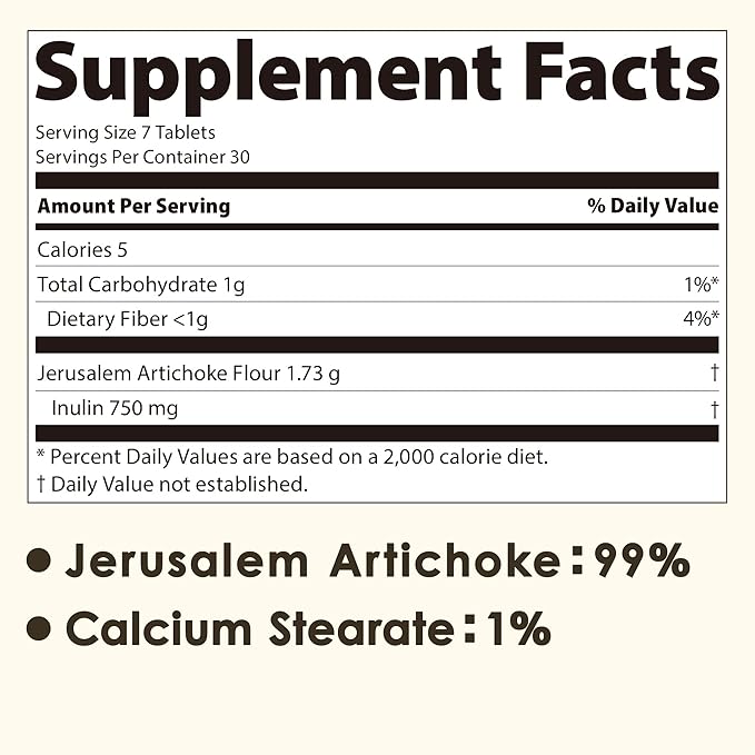 NAFFY KIKUIMO Jerusalem Artichoke Supplement -Inulin, 210 tablets