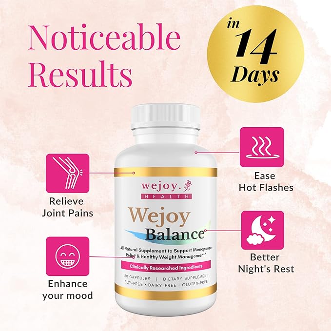 Wejoy Balance Menopause Supplements for Women (1 Bottle)