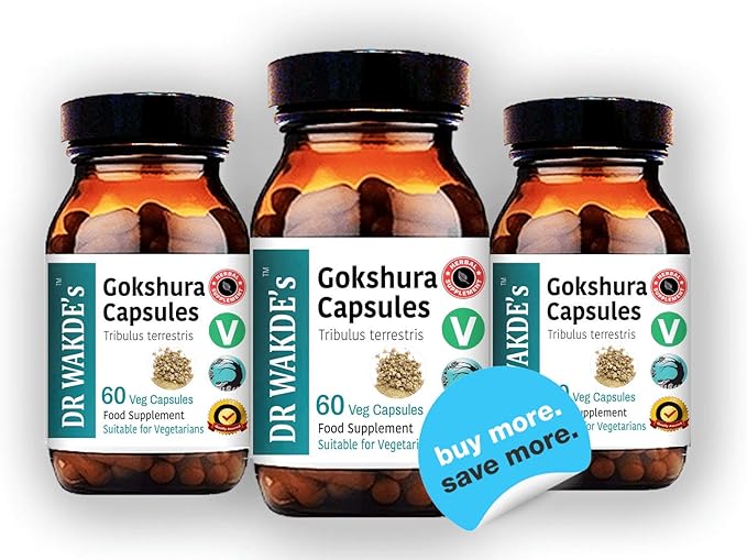 DR WAKDE'S Gokshura Capsules (Tribulus terrestris, 60 Veg