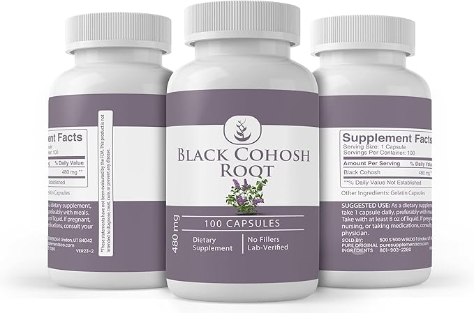 Pure Original Ingredients Black Cohosh Root, (100 Capsules)
