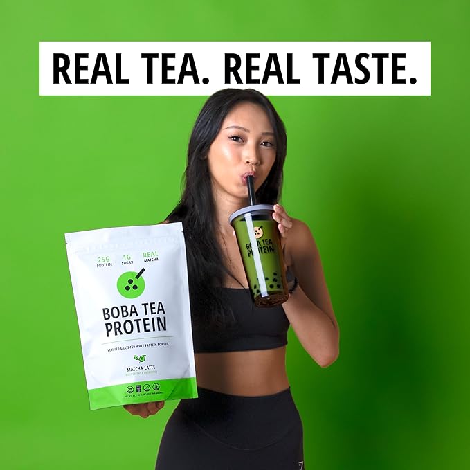 Boba Tea Protein Matcha Latte 25g Grass-Fed 19 Servings