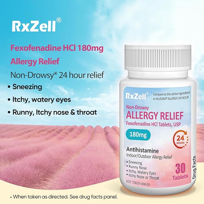 Allergy Relief | Fexofenadine HCl 180mg, 24-Hour Antihistamine, (30 Count 2))