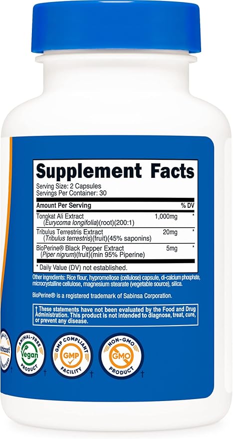 Nutricost Tongkat Ali 1,000mg 60 Capsules