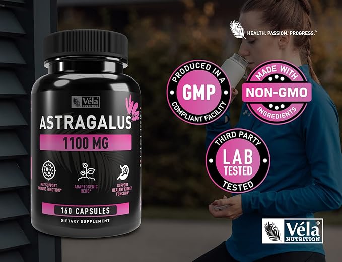 Vela’s Astragalus Capsules 1100 mg* 160 Count 3rd Party