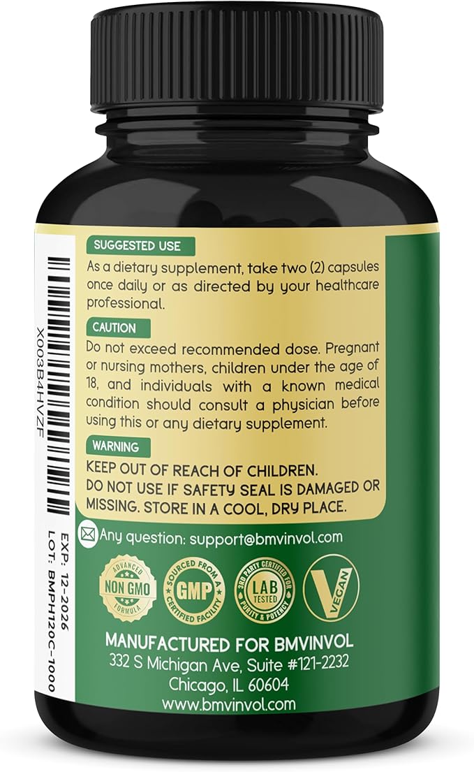 BMVINVOL Psyllium Husk Fiber Supplement 240 Capsules
