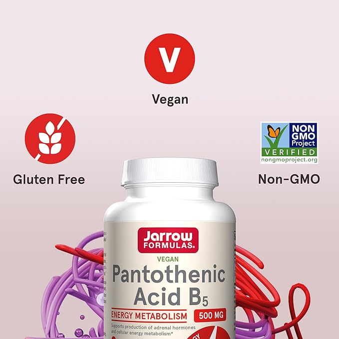 Jarrow Formulas Pantothenic Acid B5 500 B5 for 100 Veggie 100 Day