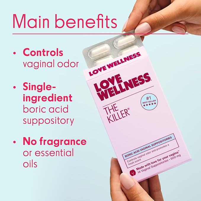 Love Wellness The Killer & Flora Power | Vaginal Suppository Duo with Probiotics, Vitamin C & Boric Acid for Vaginal Health | Vaginal Suppositories for Healthy pH Balance & Vaginal Odor Control