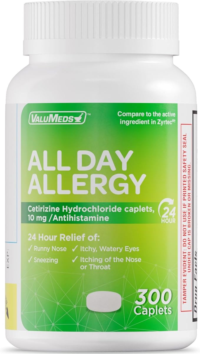 ValuMeds 24-Hour Allergy Medicine (300-Count) Antihistamine 10mg Caplets,