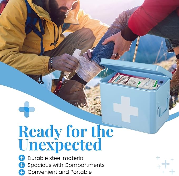 Flexzion First Aid Box Organizer, Empty 8.5 Inch