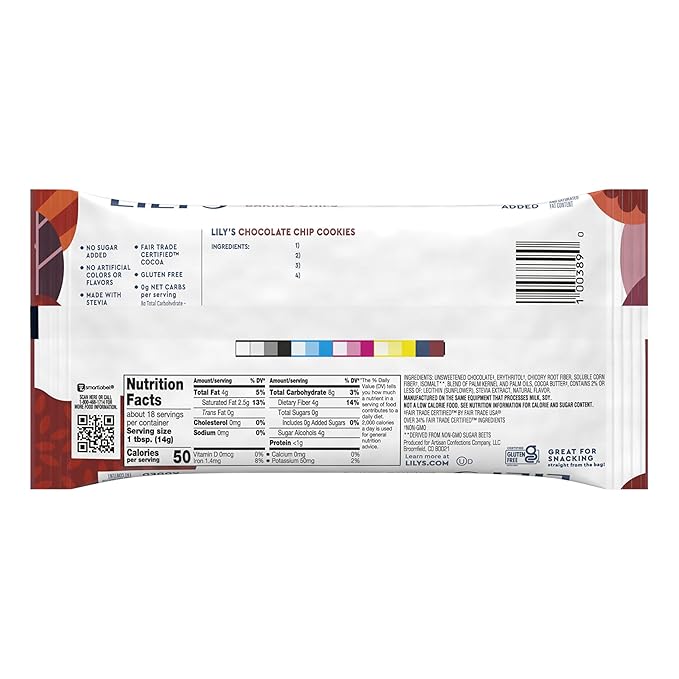 LILY'S Semi-Sweet Chocolate Style No Sugar Added, Baking Chips Bag, 9 oz