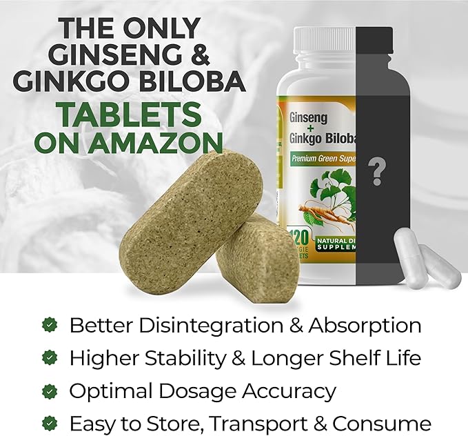 Panax Ginseng + Ginkgo Biloba Tablets (120 Tablets)