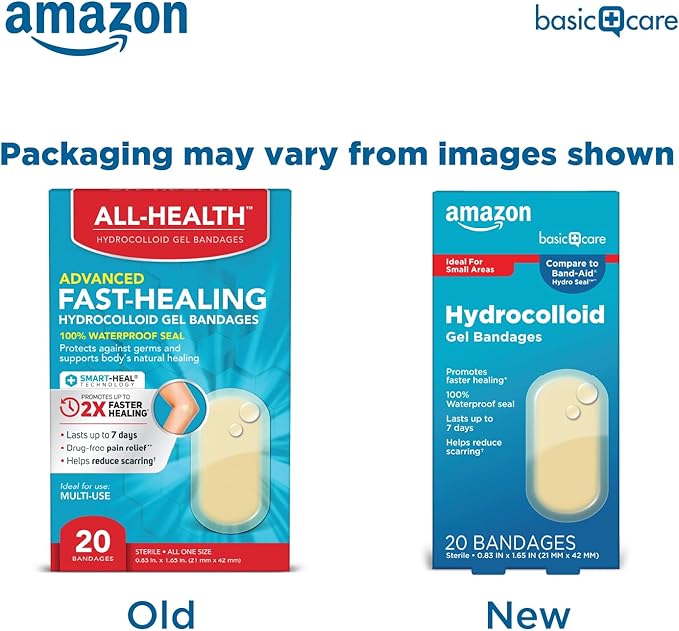 Amazon Basic Care Advanced Fast Healing 0.83 x 1.65 inches (20 Count)