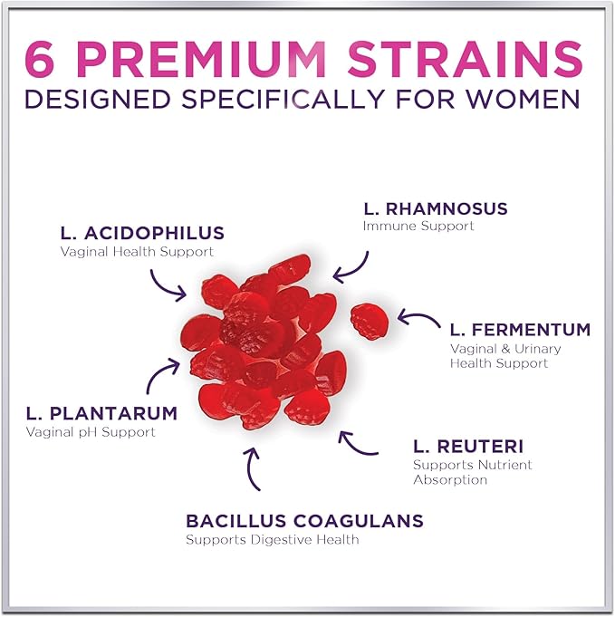 Women's Probiotic - Probiotics for Women Gummy for Digestive Health, Vaginal pH, Urinary & Immune Health Support, 3 Billion CFU w/Cranberry, Probiotic & Prebiotic Gummies for Women - 120 Gummies
