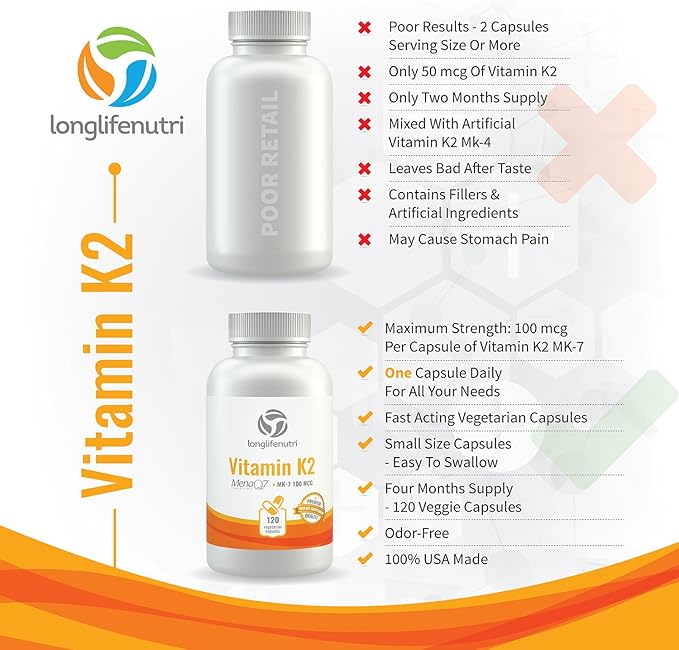 Vitamin K2 MK-7 100mcg ??120 4-Month Supply,