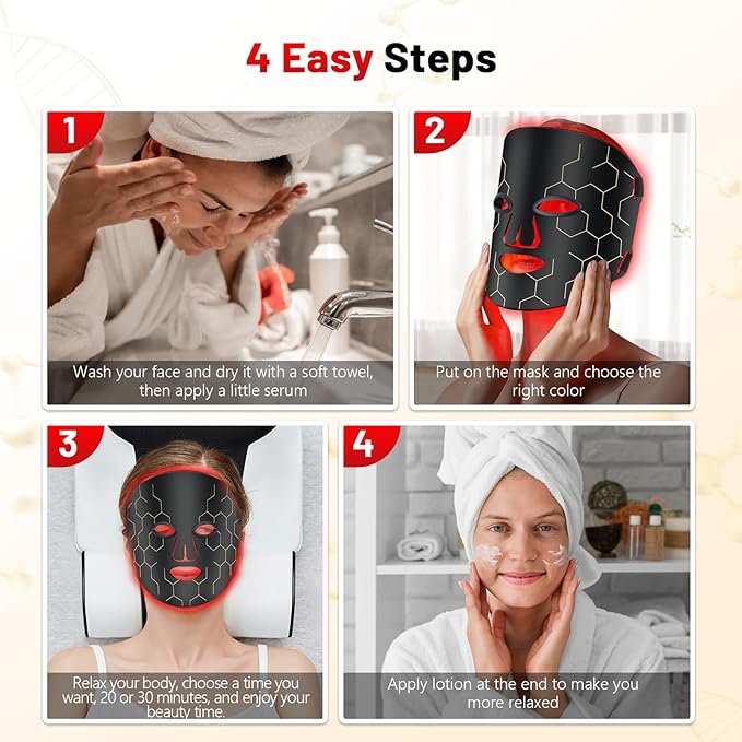 Red Light Therapy Mask for Face, 8-1 Colors 660nm&850nm Infrared