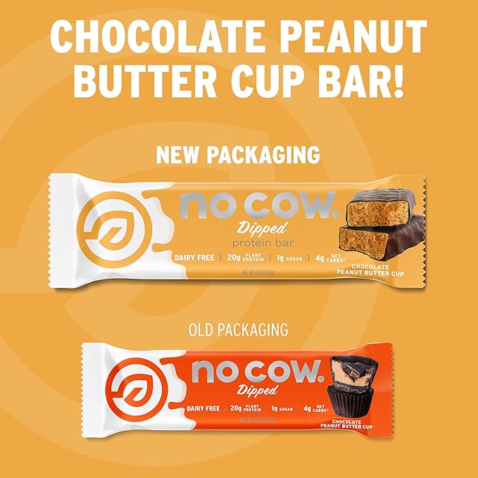 No Cow High Protein Bars, Peanut Butter Lovers Variety Pack - Healthy Snacks, 20g Vegan Protein, High Fiber, Low Sugar, Keto Friendly, Dairy & Gluten Free (12 Count)