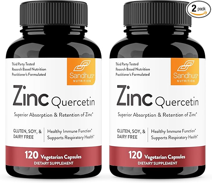 Sandhu's Zinc Quercetin Vegetarian Capsules 120 (2 Pack)
