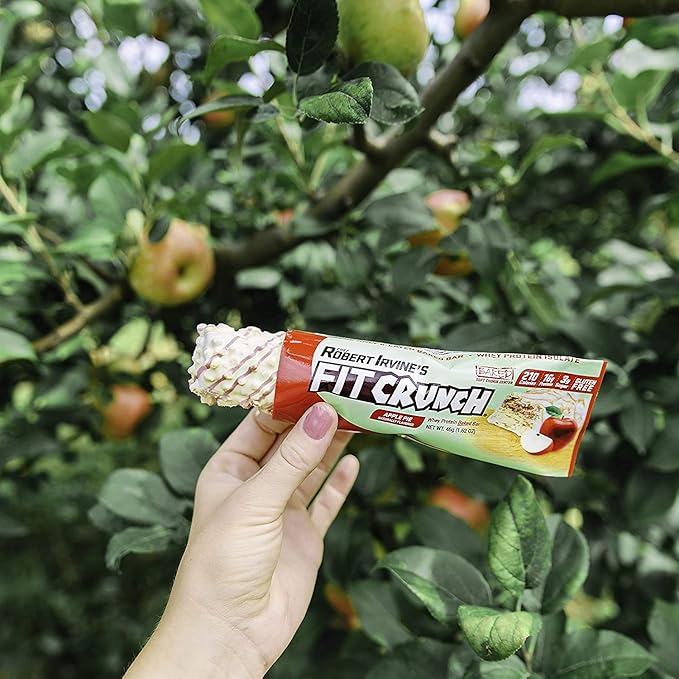 FITCRUNCH Snack Size Protein Bars, 6-Layer Baked Bar, 3g of Sugar & Soft Cake Core (18 Bars, Apple Pie)