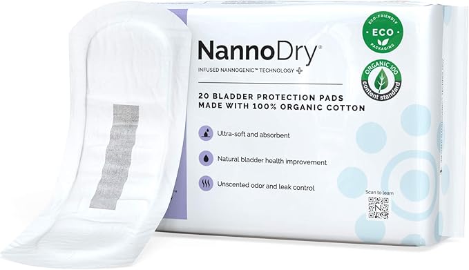 Natural Incontinence Pads (20 Count 1) - 12" Long