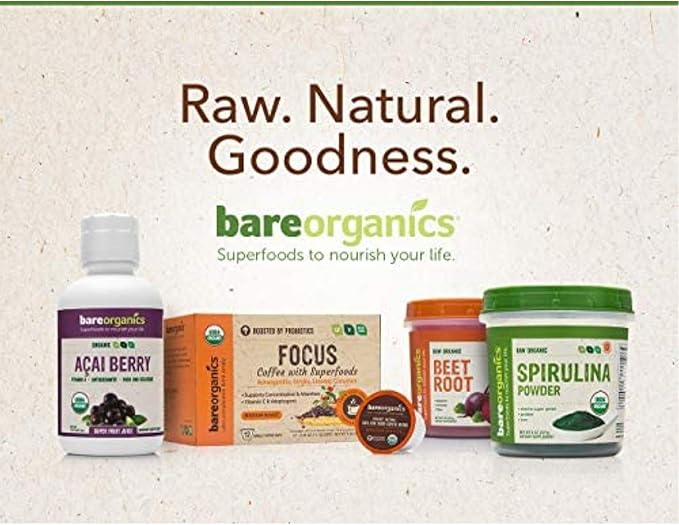 BareOrganics Energy & Stamina Blend Powder, 8 Ounces