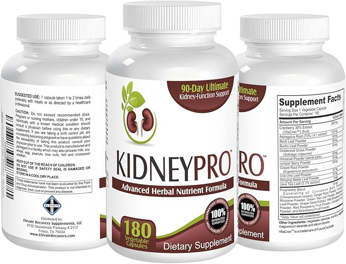 Kidney-Pro (3-Month Supply) with 21 Kidney 1 Formula 180 Veggie