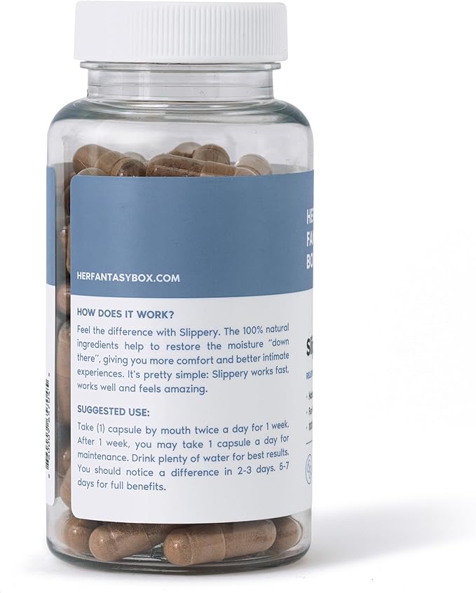 Slippery Box Feminine Care for Vaginal Health - 60 Fast-Acting Capsules for Women's Wellness, pH Balance, and Intimate Support