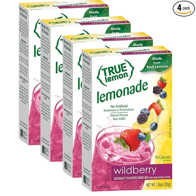 True Lemon WILDBERRY LEMONADE, True Citrus, 10 Count (Pack of 4)