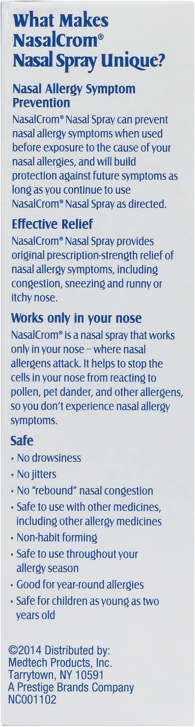 NasalCrom Nasal Spray Allergy Symptom Controller 200 Sprays .88 FL