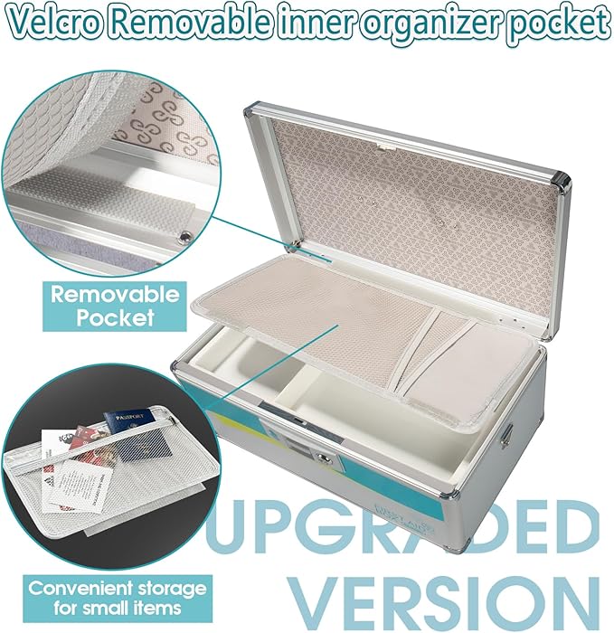Medicine Lock Box,locking medicine box, Security Large-16inch】 15.9x9.3x8.9 15.9x9.3x8.9 Inch,lock