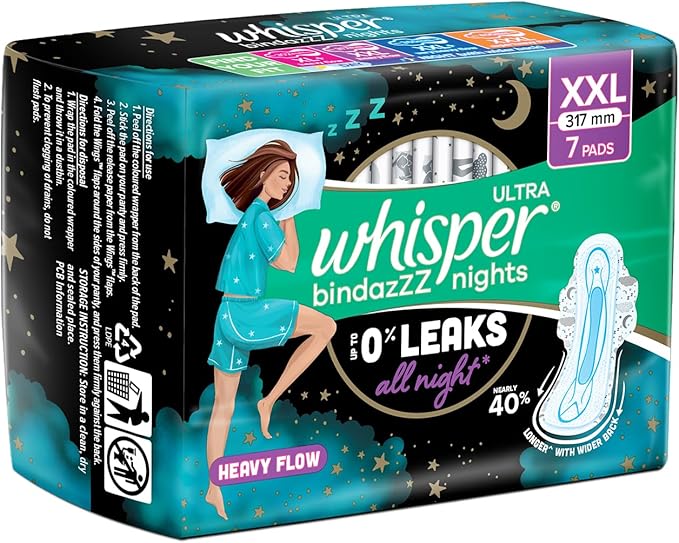 Whisper Ultra Overnight Sanitary Pads 7 Pieces