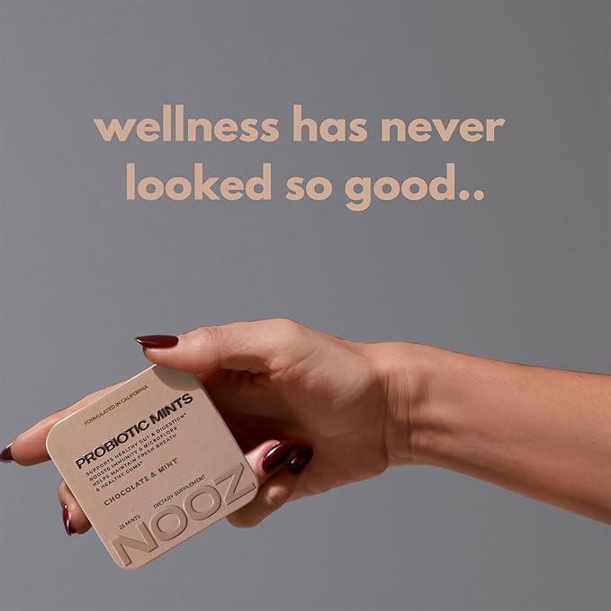 NOOZ Probiotic Mints - Gut & Oral Health Support - Chocolate & Mint | Boosts Immunity & Digestion, Freshens Breath - Sugar-Free, No Aspartame - Daily Wellness Support for Busy Lives, 25 Mints
