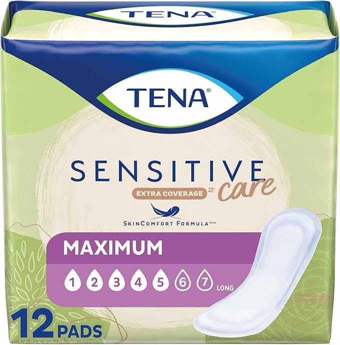 TENA Sensitive Maximum Long Bladder Control 12 Count, 1 Pack