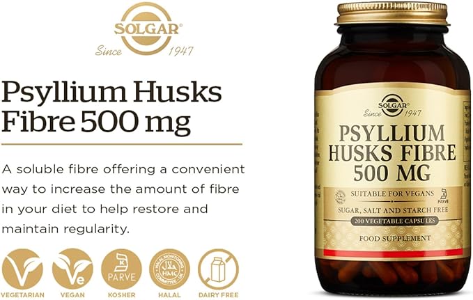 Solgar - Psyllium Husks Fiber 500 200 Vegetable
