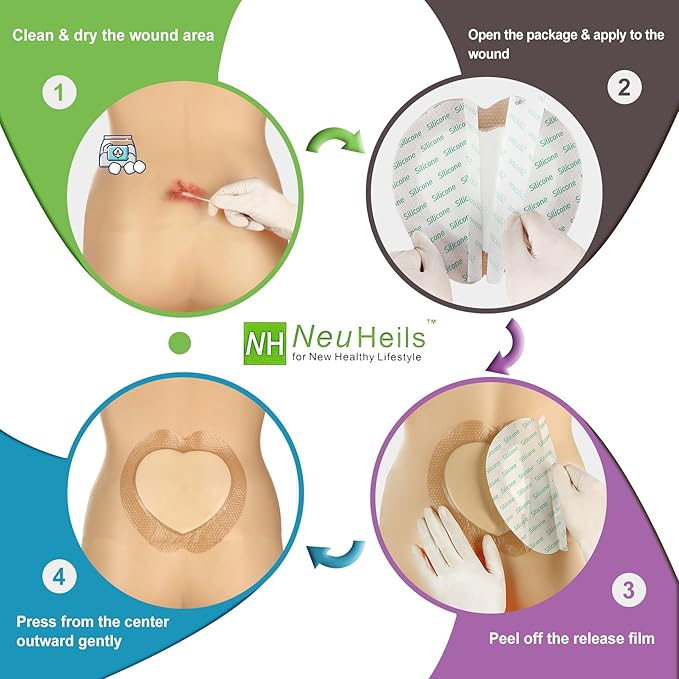 Sacrum Silicone Foam Dressing with Gentle 7''x7''(4.9''x5.3''Pad 5 5 Pack,