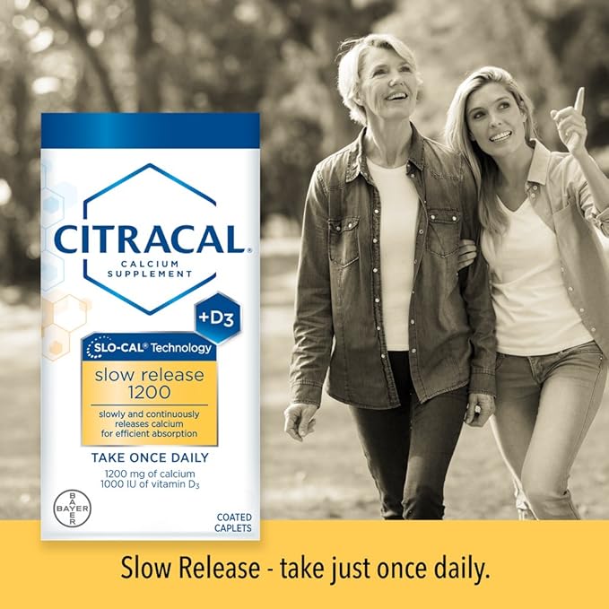 CITRACAL Slow Release 1200, 1200 mg Calcium Citrate and Calcium Carbonate Blend & Nature's Bounty Advanced Hair, Skin & Nails