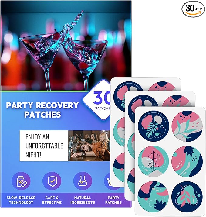 Recovery Patches 30 Pack - Enjoy No Regret Night and Wake Up Refreshed, Natural Formulas, for Enhanced Mornings, for Men and Women with, Blue - 10