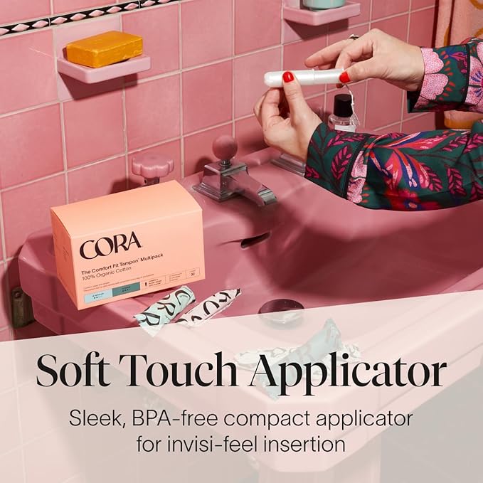 Cora Organic Applicator Tampon Multipack 18 Regular 18 Super 100% Organic 36 Total