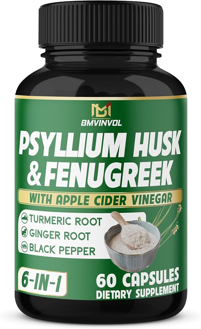BMVINVOL Psyllium Husk Fiber Supplement t 60 Capsules